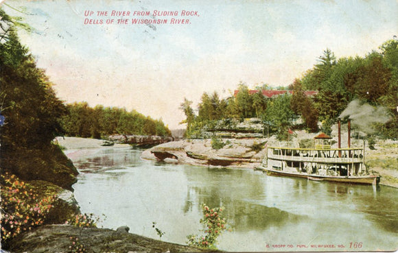 Up The River From Sliding Rock, Dells of the Wisconsin River, WI-Carey's Emporium