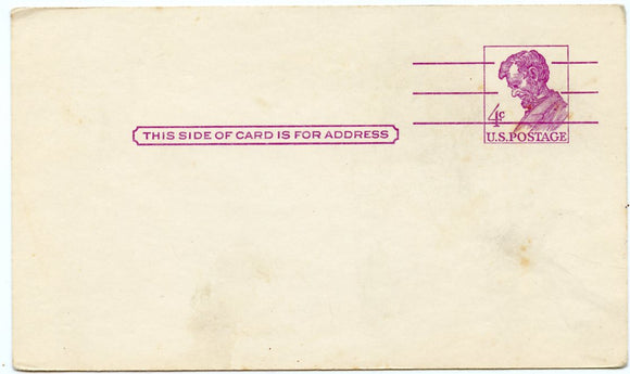 U. S. Postal Card, Four Cents-Carey's Emporium