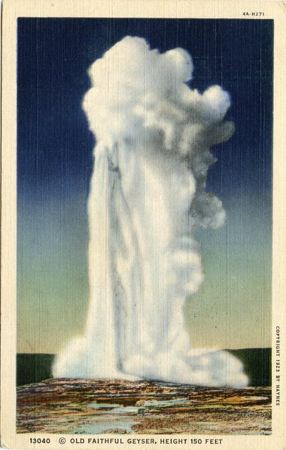 Old Faithful Geyser, Height 150 Feet, Yellowstone National Park-Carey's Emporium