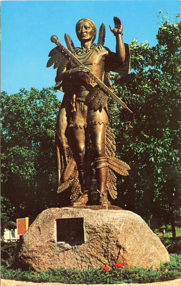 Statue of Red Bird, Winnebago Indian Chief, High Cliff State Forest Park, WI-Carey's Emporium
