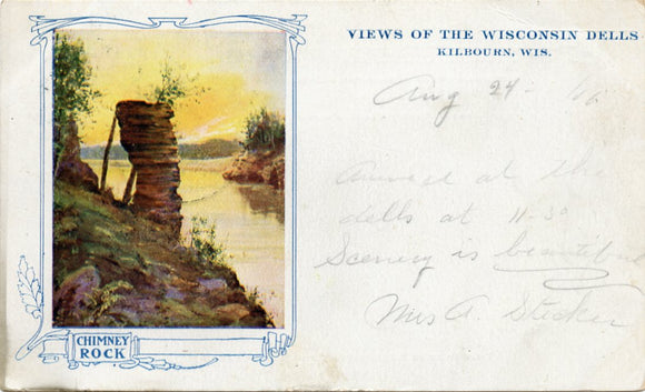 Chimney Rock, Views of the Wisconsin Dells, Kilbourn, WI-Carey's Emporium