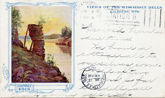 Chimney Rock, Views of the Wisconsin Dells, Kilbourn, WI-Carey's Emporium