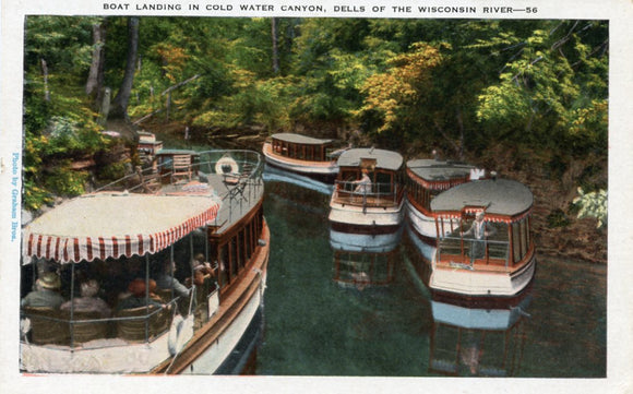 Boat Landing in Cold Water Canyon, Dells of the Wisconsin River, WI-Carey's Emporium