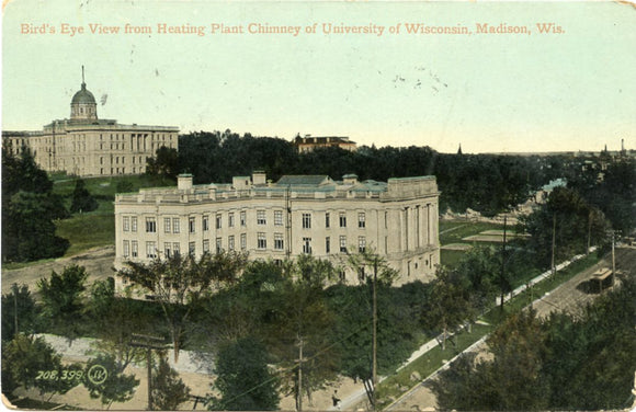 Bird's Eye View from Heating Plant Chimney of University of Wisconsin, Madison, WI-Carey's Emporium