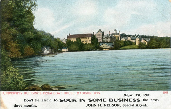 University Buildings from Boat House, Madison, WI-Carey's Emporium