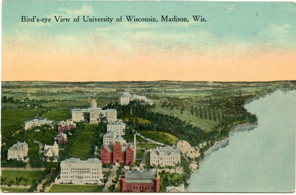 Bird's-Eye View of University of Wisconsin, Madison, WI-Carey's Emporium