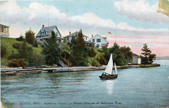 Madeline Island, La Pointe, Glimpse of Nebraska Row, Apostle Islands, WI-Carey's Emporium