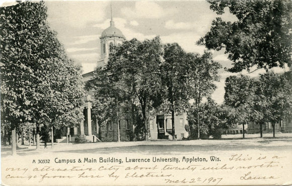 Campus and Main Building, Lawrence University, Appleton, WI-Carey's Emporium