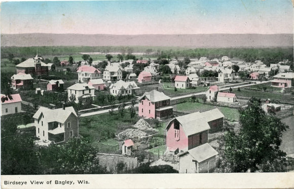 Birdseye View of Bagley, WI-Carey's Emporium
