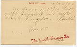 U. S. Postal Card, One Cent, 1890, The Jewell Nursery Co., Lake City, MN-Carey's Emporium