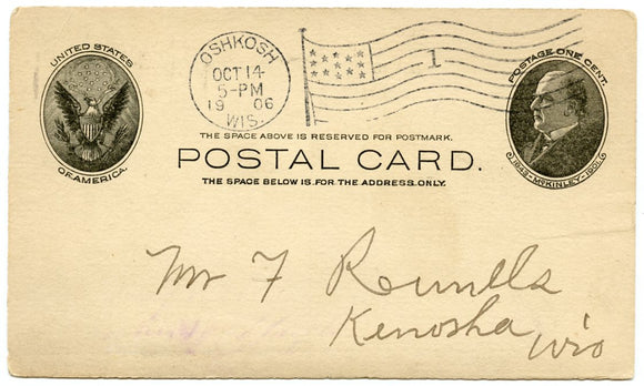 U. S. Postal Card, One Cent, 1906-Carey's Emporium