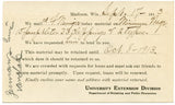 U. S. Postal Card, One Cent, 1913, University Extension Division, Madison, WI-Carey's Emporium