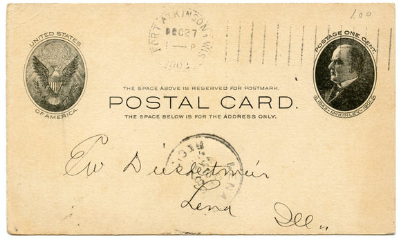 U. S. Postal Card, One Cent, 1902-Carey's Emporium
