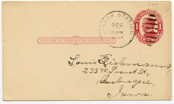 U. S. Postal Card, One Cent, 1913-Carey's Emporium
