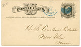 U. S. Postal Card, One Cent, 1878, Walter S. Booth, Rochester, MN-Carey's Emporium