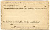 U. S. Postal Reply Card, One Cent, Frost-Johnson Lumber Co., Chicago, IL-Carey's Emporium