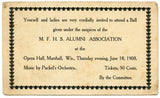 U. S. Postal Card, One Cent, 1908, M. F. H. S. Alumni Association, Marshall, WI-Carey's Emporium