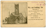 U. S. Postal Card, One Cent, 1912, Methodist Church, Alden, IA-Carey's Emporium