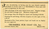 U. S. Postal Card, One Cent, 1934, Truesdell Fur Coat Co., Berlin, WI-Carey's Emporium