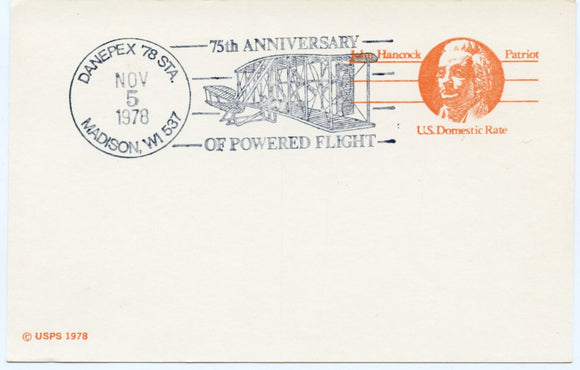 U. S. Postal Card, 1978, Danepex '78 Sta., Madison, WI-Carey's Emporium
