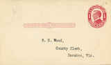 U. S. Postal Card, One Cent, 1913, County Clerk, Greenfield, WI-Carey's Emporium