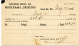 U. S. Postal Card, One Cent, 1913, Joannes Bros. Co. Wholesale Grocers, Green Bay, WI-Carey's Emporium