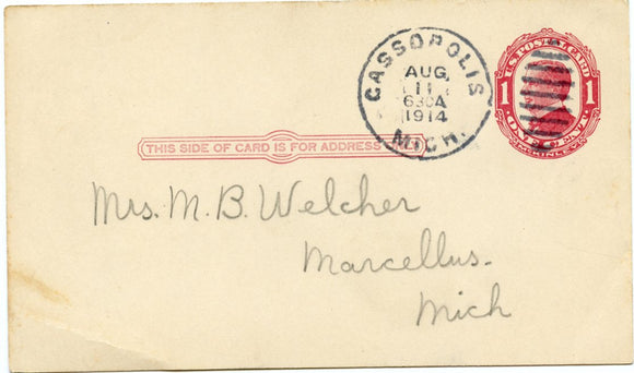U. S. Postal Card, One Cent, 1914-Carey's Emporium