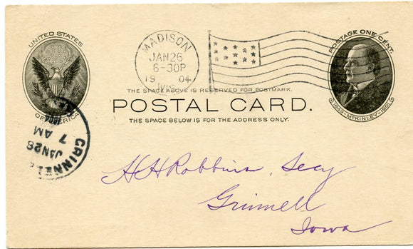 U. S. Postal Card, One Cent, 1904, Democrat Printing Co., Madison, WI-Carey's Emporium
