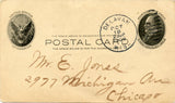 U. S. Postal Card, One Cent, 1906, Hand painted on the back-Carey's Emporium