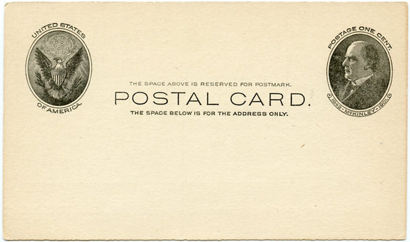 U. S. Postal Card, One Cent, F. C. Johnson, Kishwaukee, IL-Carey's Emporium