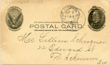 U. S. Postal Card, One Cent, 1906, Hand painted donkey's on the back-Carey's Emporium