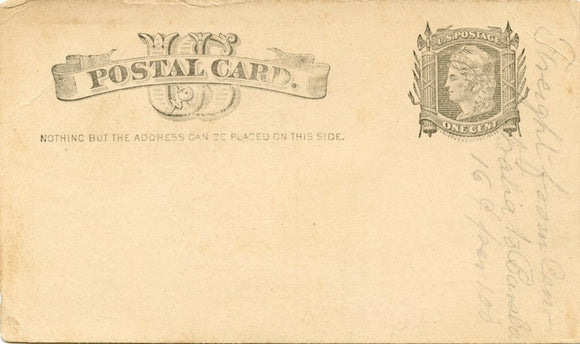 U. S. Postal Card, One Cent, 1882, Whorton Bros., Grand Rapids and Centralia, Wood Co., WI-Carey's Emporium