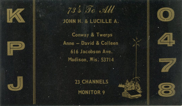 KPJ0478, John H. & Lucille A. Conway, Madison, WI-Carey's Emporium