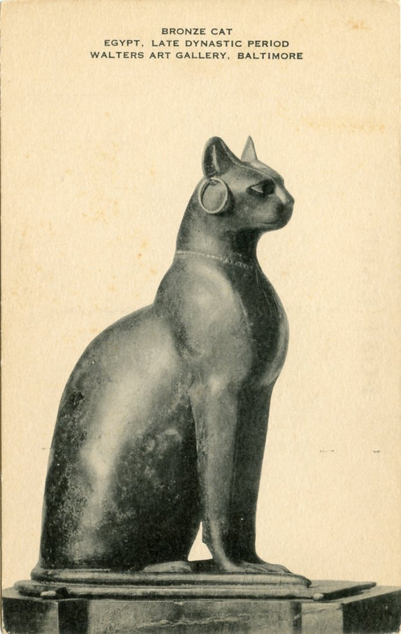 Bronze Cat, Egypt, Late Dynastic Period, Walters Art Gallery, Baltimore, MD-Carey's Emporium