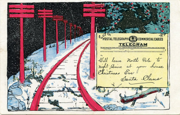 Will Leave North Pole To Night, Arrive at Your House Christmas Eve, Santa Claus-Carey's Emporium