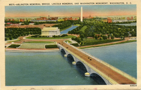 Arlington Memorial Bridge, Lincoln Memorial, and Washington Monument, Washington, DC-Carey's Emporium