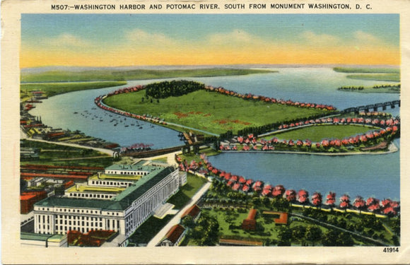Washington Harbor and Potomac River, South from Monument, Washington, DC-Carey's Emporium