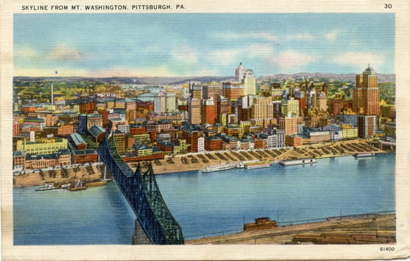 Skyline from Mt. Washington, Pittsburgh, PA-Carey's Emporium