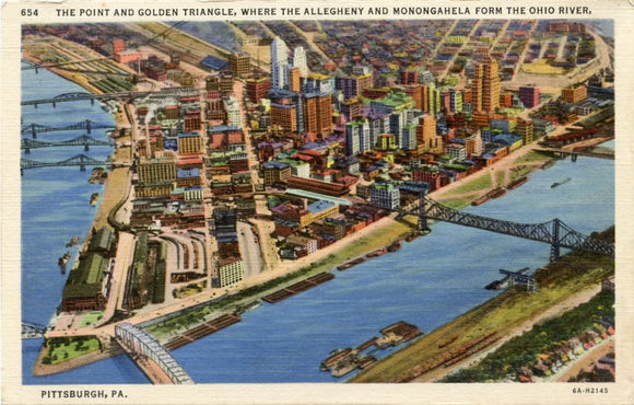 The Point and Golden Triangle, Where the Allegheny and Monongahela Form the Ohio River, Pittsburgh, PA-Carey's Emporium