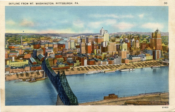 Skyline from Mt. Washington, Pittsburgh, PA-Carey's Emporium