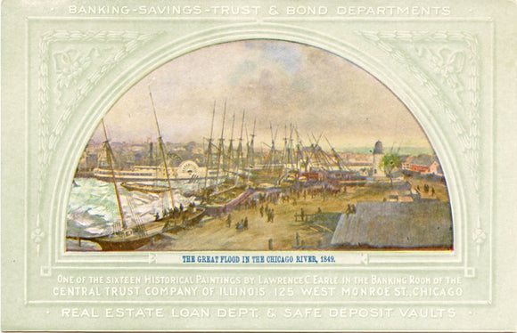 The Great Flood in the Chicago River, 1849, Central Trust Company of Illinois, Chicago, IL-Carey's Emporium