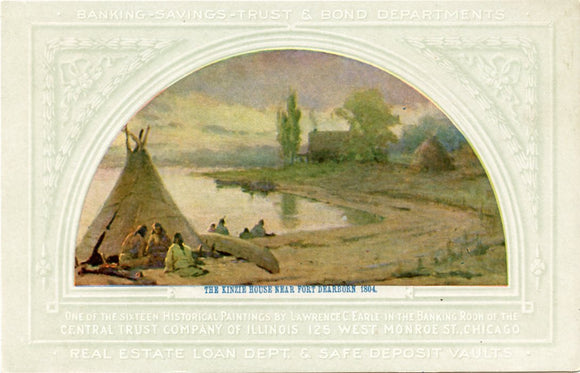 The Kinzie House near Fort Dearborn, 1804, Central Trust Company of Illinois, Chicago, IL-Carey's Emporium