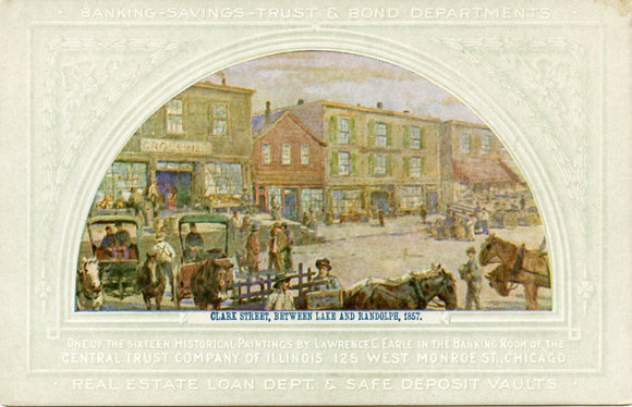 Clark Street, Between Lake and Randolph, 1857, Central Trust Company of Illinois, Chicago, IL-Carey's Emporium
