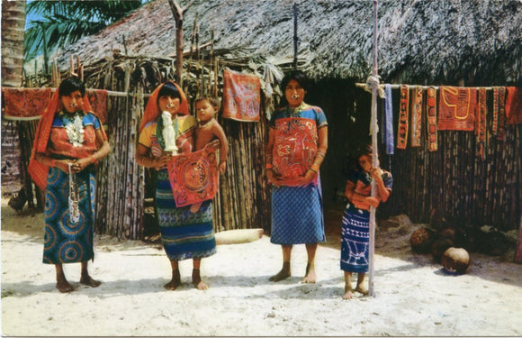 San Blas Indians, in Their Typical Garments, Living Peacefully on Their Clean and Picturesque Islands, Panama-Carey's Emporium