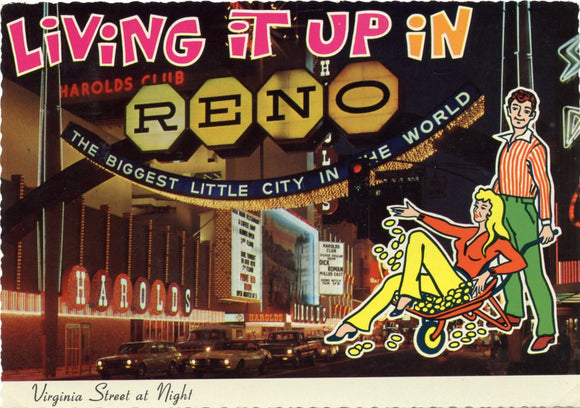 Virginia Street at Night, Living it Up in Reno, NV-Carey's Emporium