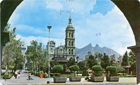Plaza Zaragoza, Catedral Y Cerro de la Silla, Monterrey, N. L., Mexico-Carey's Emporium