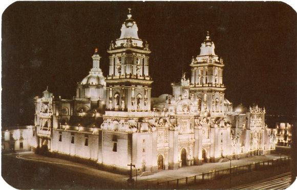 Vista Nocturna de la Catedral de Mexico, D. F.-Carey's Emporium