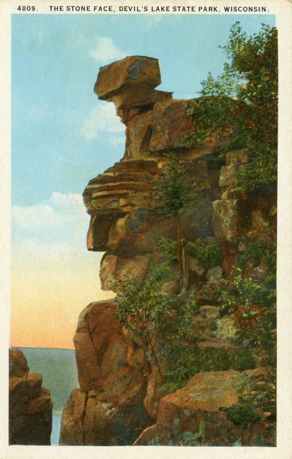 The Stone Face, Devil's Lake State Park, WI-Carey's Emporium