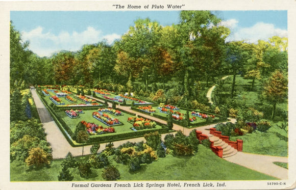 The Home of Pluto Water, Formal Gardens, French Lick Springs Hotel, French Lick, IN-Carey's Emporium