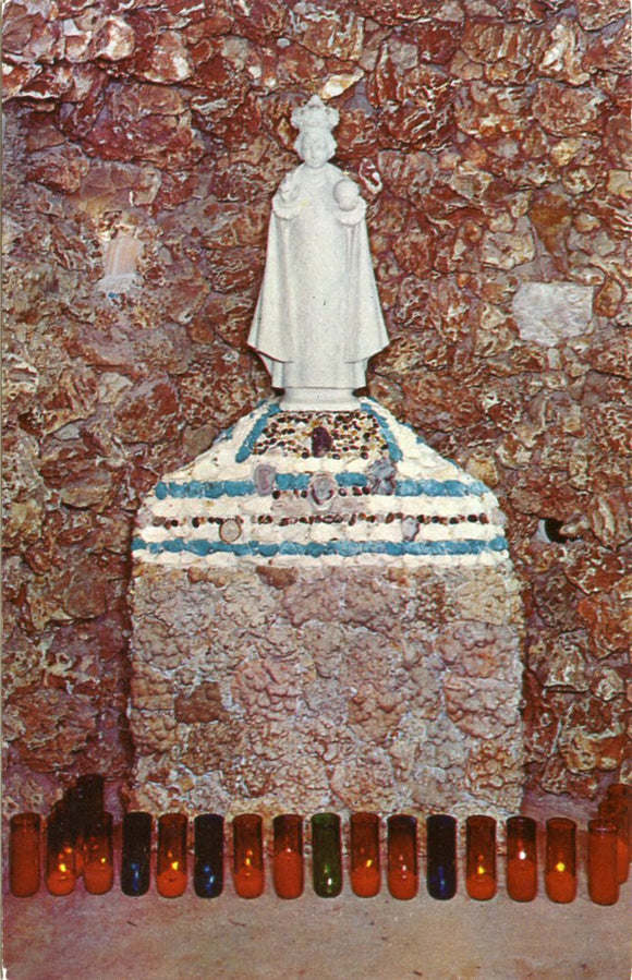 Infant Jesus of Prague Altar in Grotto, Carmelite Shrines, Munster, IN-Carey's Emporium